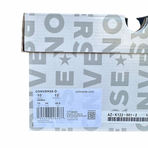 ✨Converse Chuck 70 CDG Hi Women Shoes Sz 12 Comme des Garcons PLAY Blue 171846C✨ - Picture 8 of 10